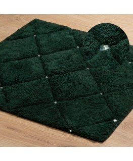 Eurofirany CHIC minkštas kilimėlis, dekoruotas geometriniu raštu su kristalais, 50X70 cm, spalva: juoda