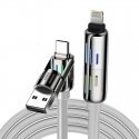 Blitzwolf BW-HDC6 4-in-1 USB-C/USB-A to USB-C/Lightning Cable 1.2m 240W RGB (Gray) Blitzwolf BW-HDC6 4-in-1 USB-C/USB-A to USB-C/Lightning Cable 1.2m 240W RGB (Gray)