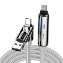 Blitzwolf BW-HDC6 4-in-1 USB-C/USB-A to USB-C/Lightning Cable 1.2m 240W RGB (Gray) Blitzwolf BW-HDC6 4-in-1 USB-C/USB-A to USB-C/Lightning Cable 1.2m 240W RGB (Gray)