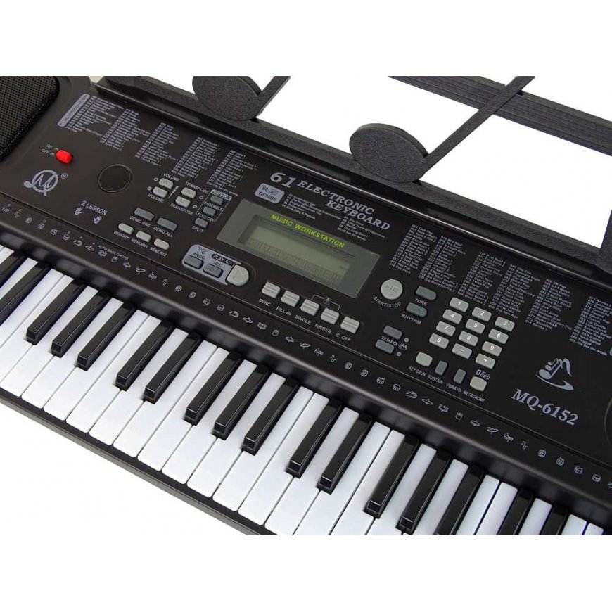 Lean Toys Keyboard with Microphone Musical Instrument Black – 4