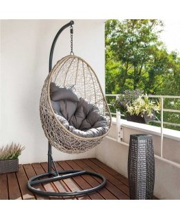 Fotel wiszący cocoon Alex cappuccino / anthracite PATIO