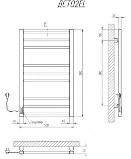 Towel dryer Kosser Step 800x500/9 EL timer white