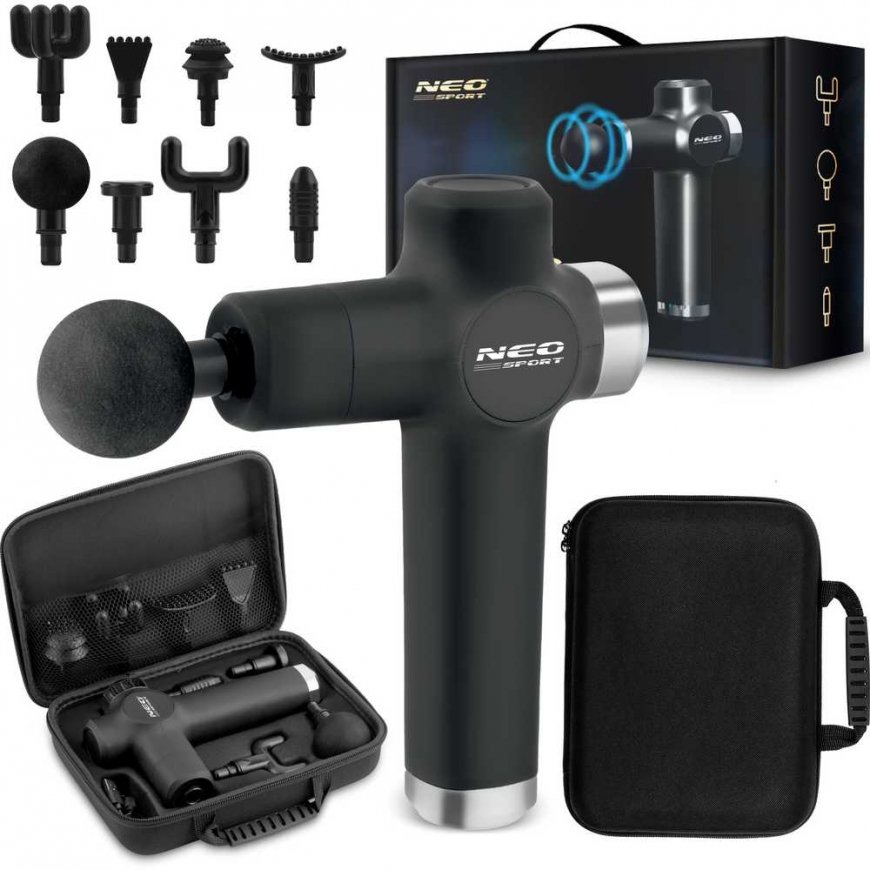 Body massage gun with 8 accessories NS-501 Neo-sport, black
