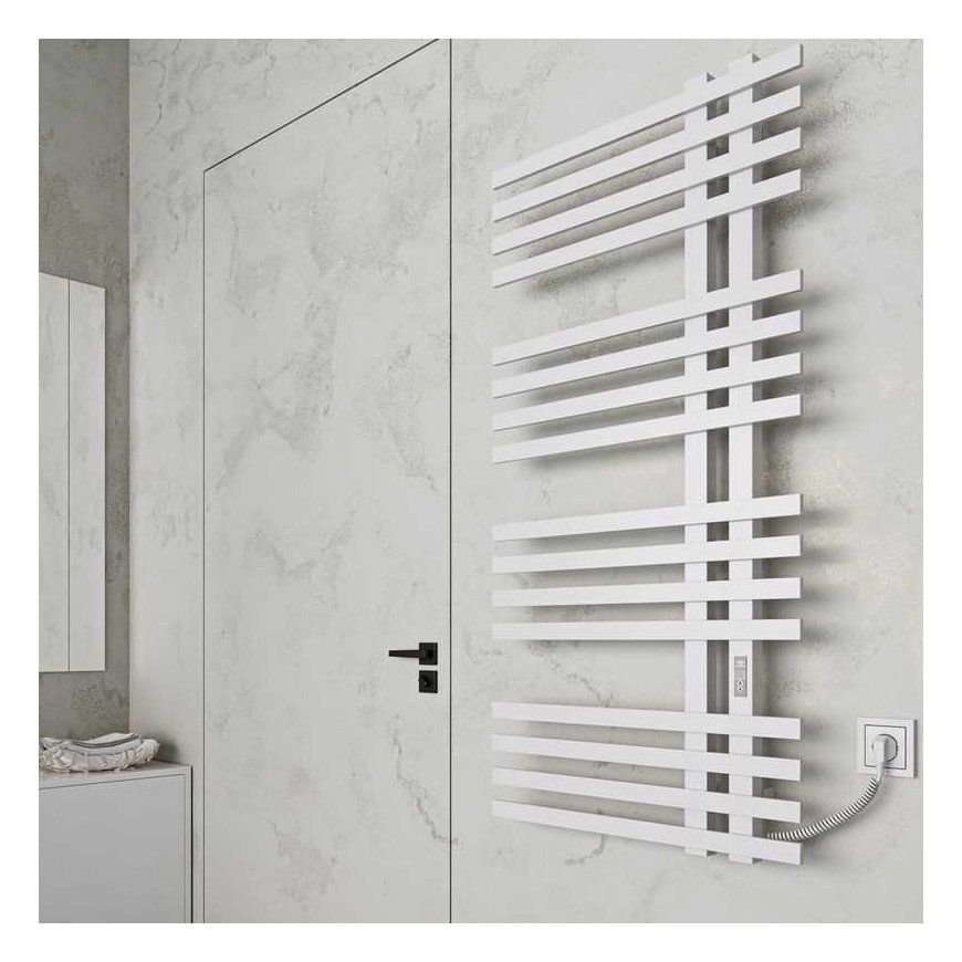 Electric towel dryer Kosser Brash 1000x600/12 ER, with timer, white (cable on the right) – 2
