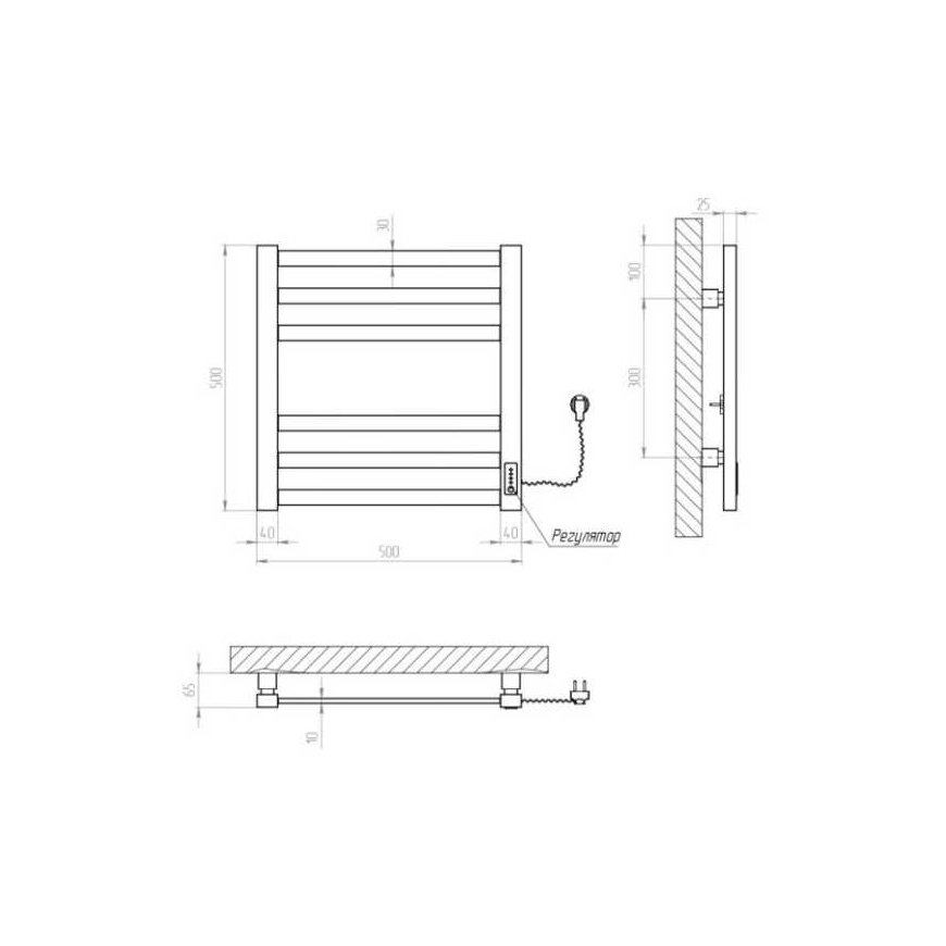 Towel dryer Kosser Gerda 500x500/6 ER with timer black – 2