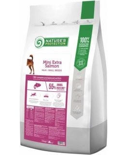 NATURE'S PROTECTION Mini extra salmon Adult Small breed dog, dry feed for adult small and very small breed dogs with salmon, 7.5