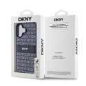 DKNY PU odos kartotinių raštų toninis dryžuotas dėklas, skirtas iPhone 16 Mėlyna