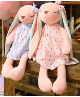 Ikonk Pliušinis triušis talismanas rožinis 55cm
