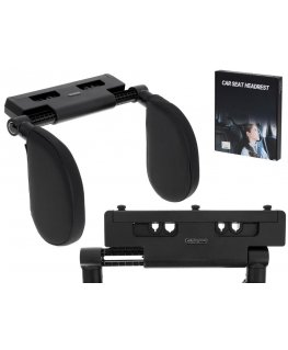 Car headrest, adjustable, black