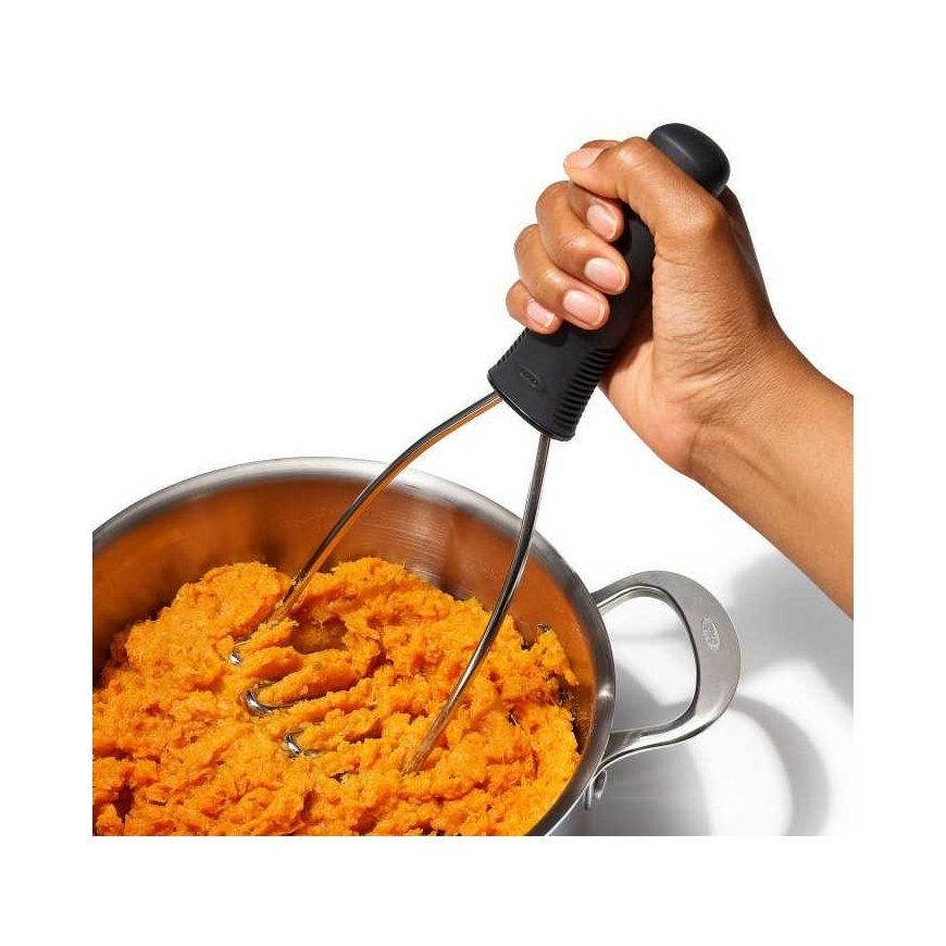 OXO steel potato masher, good handles – 3