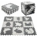 Ikonk Foam puzzle mat for children 9 el. black-ecru 85cm x 85cm x 1cm Ikonk Foam puzzle mat for children 9 el. black-ecru 85cm x 85cm x 1cm