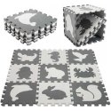 Ikonk Foam puzzle mat for children 9 el. black-ecru 85cm x 85cm x 1cm Ikonk Foam puzzle mat for children 9 el. black-ecru 85cm x 85cm x 1cm