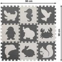 Ikonk Foam puzzle mat for children 9 el. black-ecru 85cm x 85cm x 1cm Ikonk Foam puzzle mat for children 9 el. black-ecru 85cm x 85cm x 1cm