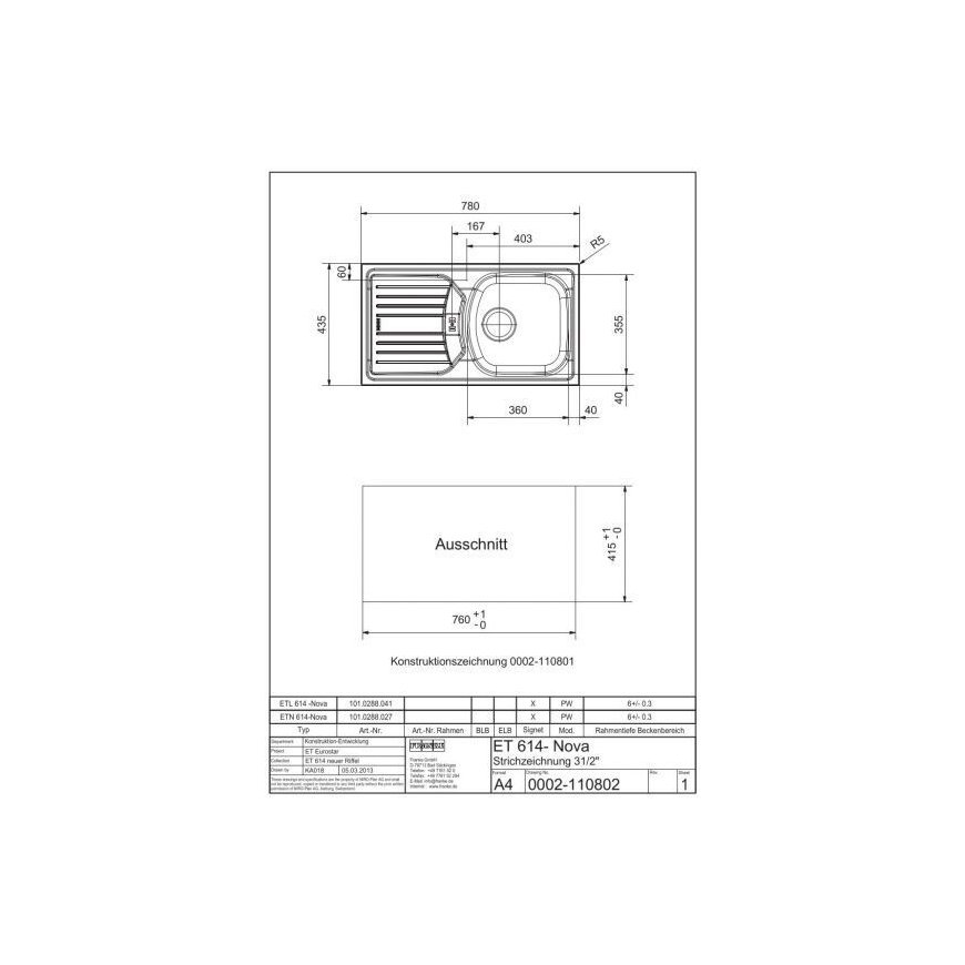 Franke ETN614 (101.0288.027) – 2