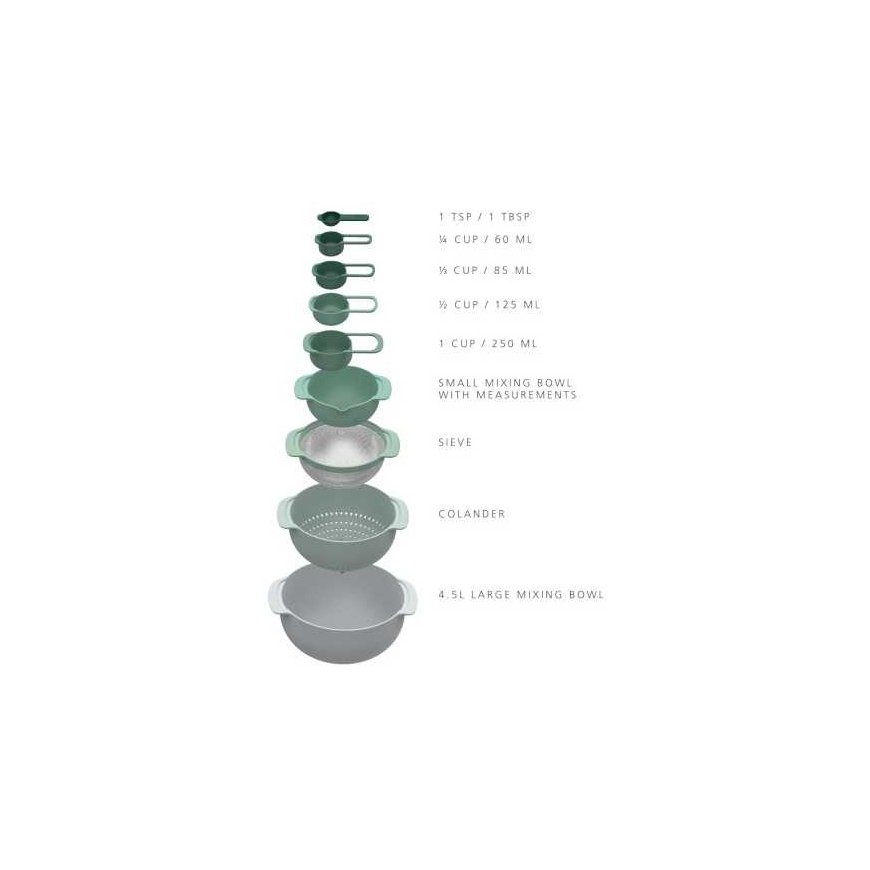 Joseph Joseph JJ-Set of mouse and miarek Nest 9 Plus Sage – 4