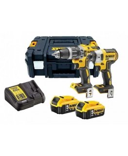 Tool set DeWalt DCK266P2LR-QW (DCD796 + DCF887) 18 V 2x5.0 Ah battery.