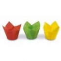Tulip shaped paper cupcake tins 12 pcs coloured Easy Bake Ø 7.5 Tulip shaped paper cupcake tins 12 pcs coloured Easy Bake Ø 7.5