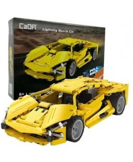 Klocki konstrukcyjne CaDA Samochód sportowy wyścigowy 24 cm Auto Lightning Sports Car su diskų įtaisu pull back 357 dalys