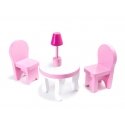 Wooden LED dollhouse with MDF furniture, 70 cm Wooden LED dollhouse with MDF furniture, 70 cm