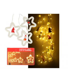 Ikonk LED curtain lights with figures 3 m 125LED warm white