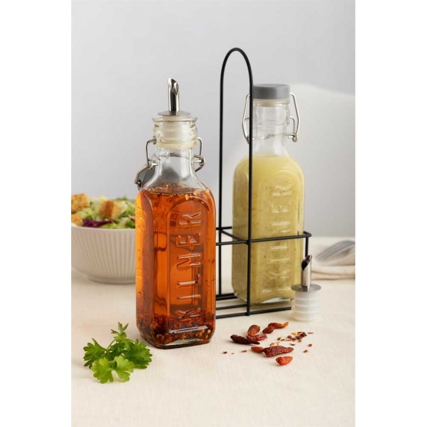 Kilner Rayware Group KIL-2 buteliukų rinkinys alyvuogių aliejui/actui 0,3l. krepšelyje – 4