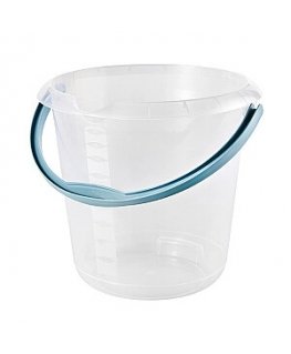 Bucket with spout 10L Mika Ø30x28cm transparent