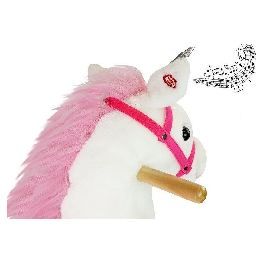 Lean Sport Lean Toys Bėgantis žirgas Vienaragis Baltas Sounds Moves Snout Tail 74 cm – 5