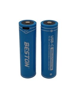 Beston Battery 21700 rechargeable with USB-C socket, 3.6V, 5000mAh, Li-Ion, 2 pcs.