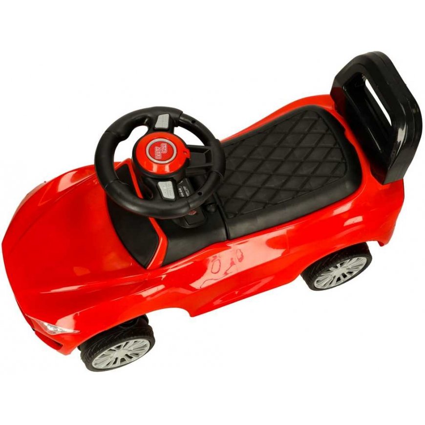 Vaikiškas vežimėlis automobilis su garsu ir šviesomis raudonas – 3