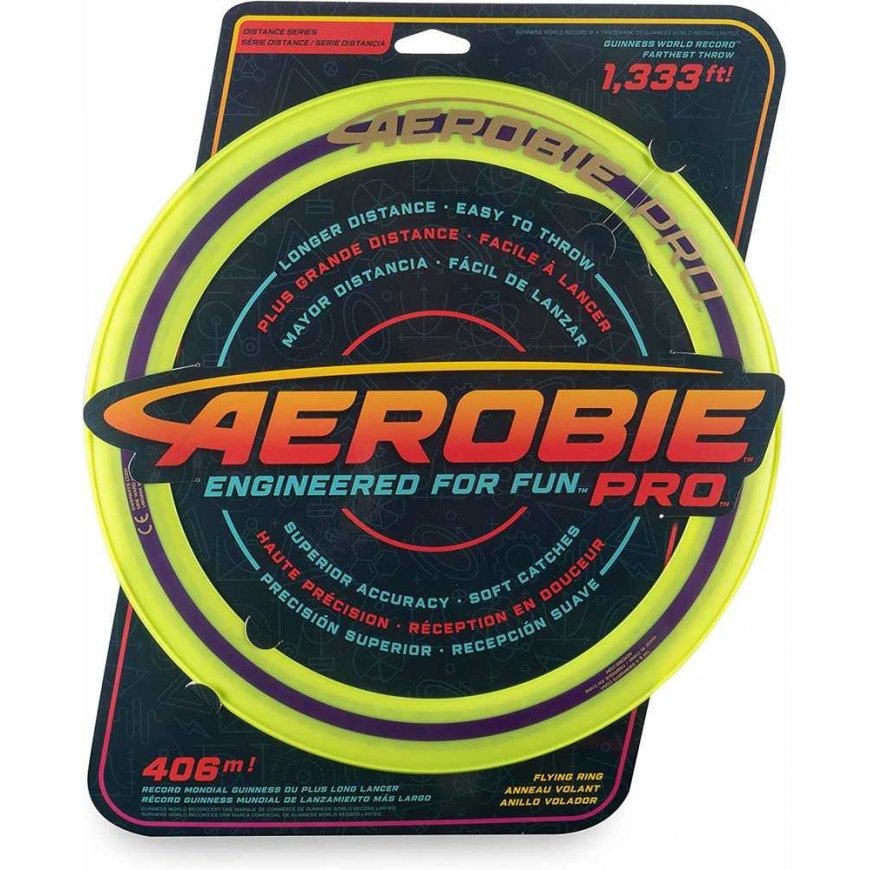 Obręcz do rzucania Aerobie Pro frisbee geltona Spin Master