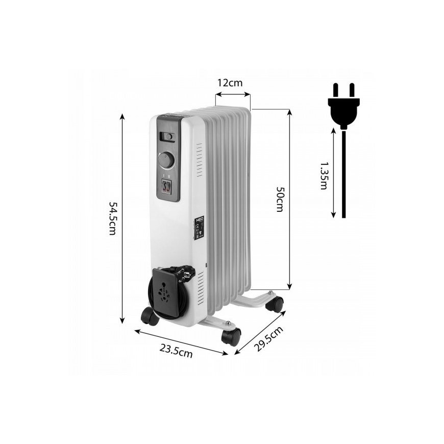 Oil Filled Radiator 1500W 7 Fins – 2