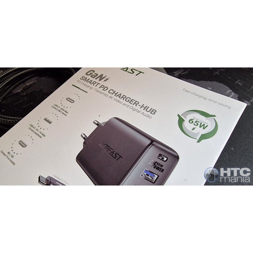 Acefast A94 GaN2 USB-A | 3x USB-C PD 100W network charger - blac