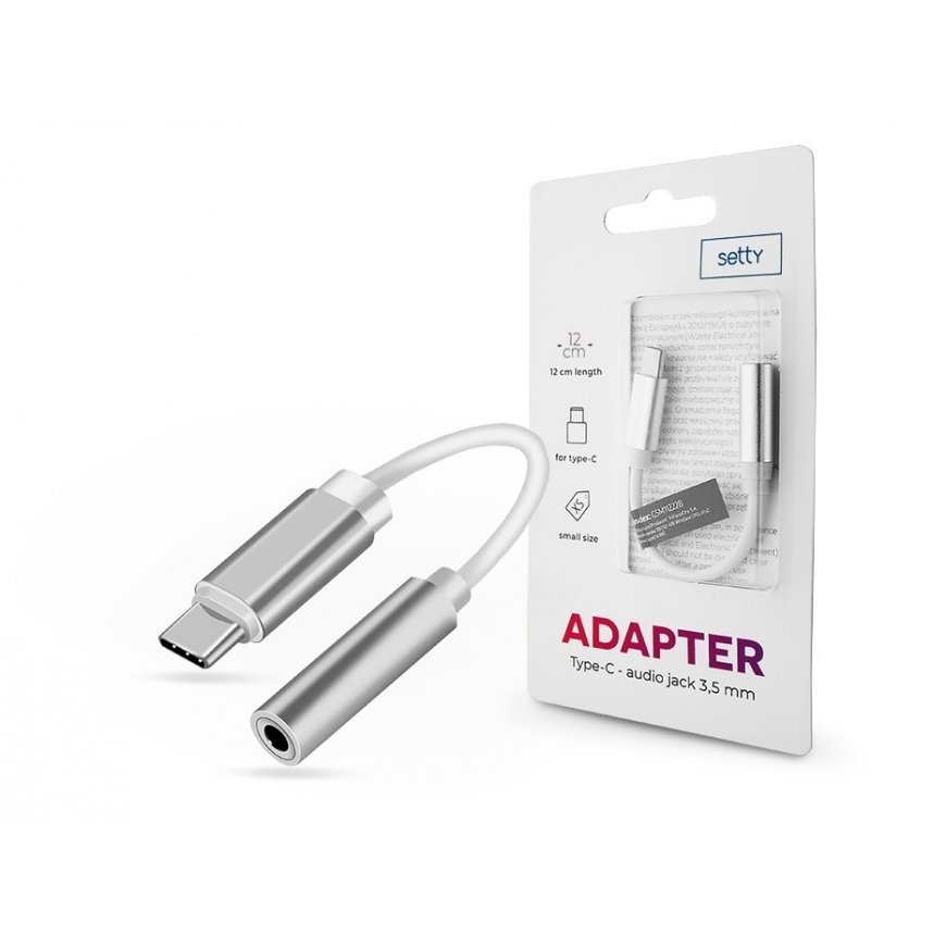 Setty adapter USB-C - audio jack 3,5mm white