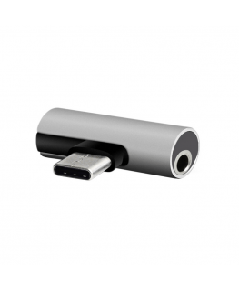 Setty adapter USB-C - audio jack 3,5mm + USB-C AD-C-JC-7 sliver
