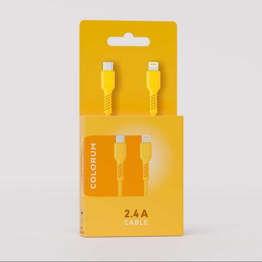 COLORUM cable USB-C – Lightning 1.8m 2.4A CK12-CL-05 xYellow – 3