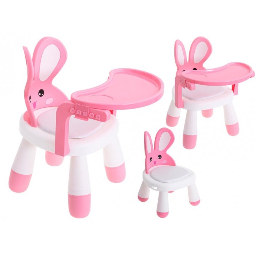 Ikonk Chair feeding table and pink fun