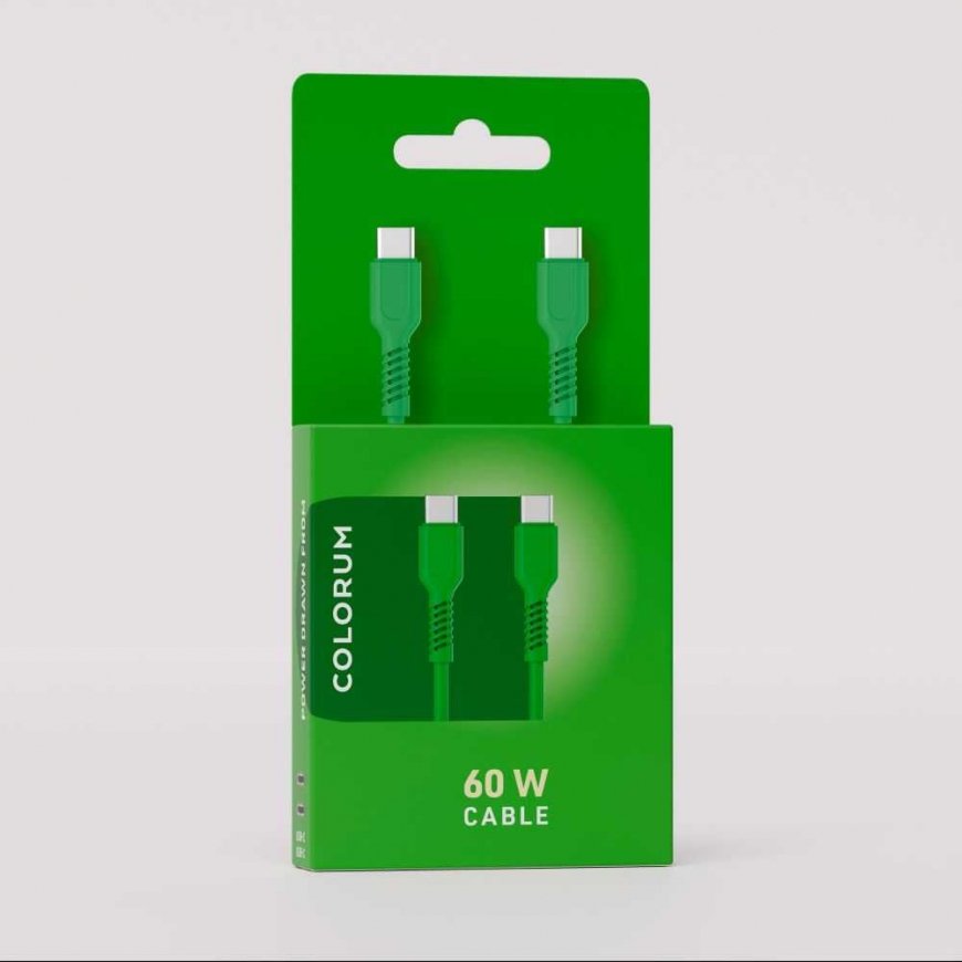 COLORUM kabelis USB-C - USB-C 1,8m 3A CK60-CC-04 xGreen – 3
