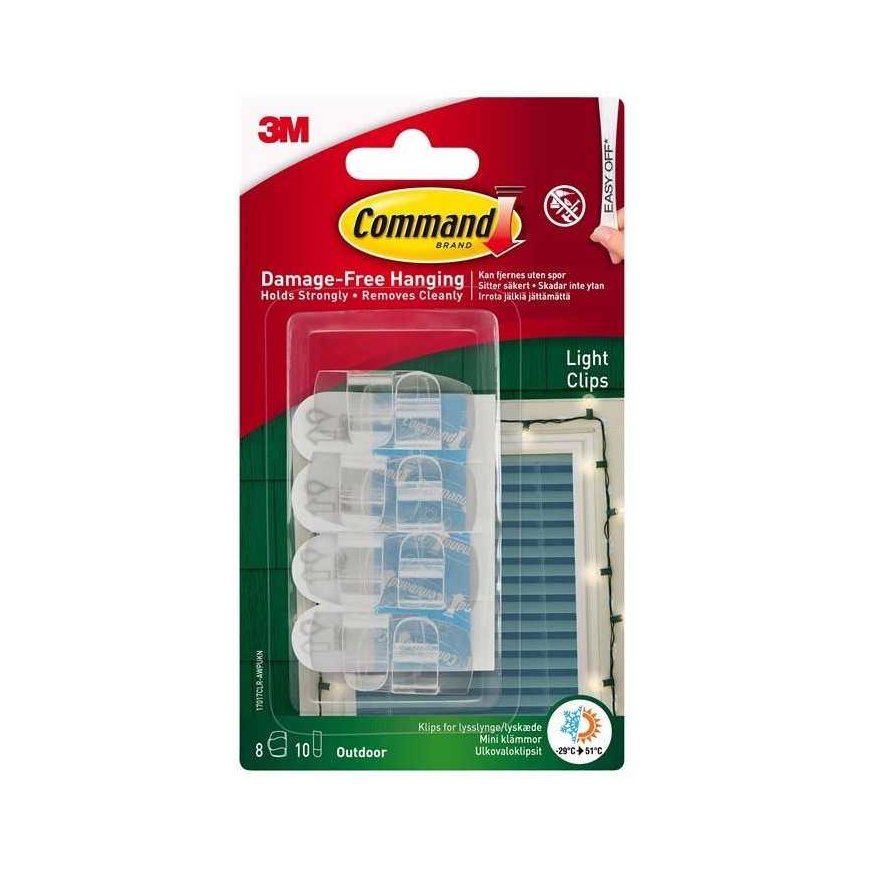 3M Spaustukai lauko lemputėms COMMAND T17017AC 8 vnt. – 2