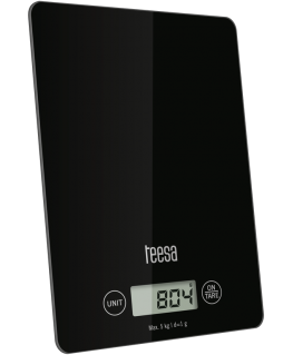 Kitchen scale Teesa Black glass kitchen scale