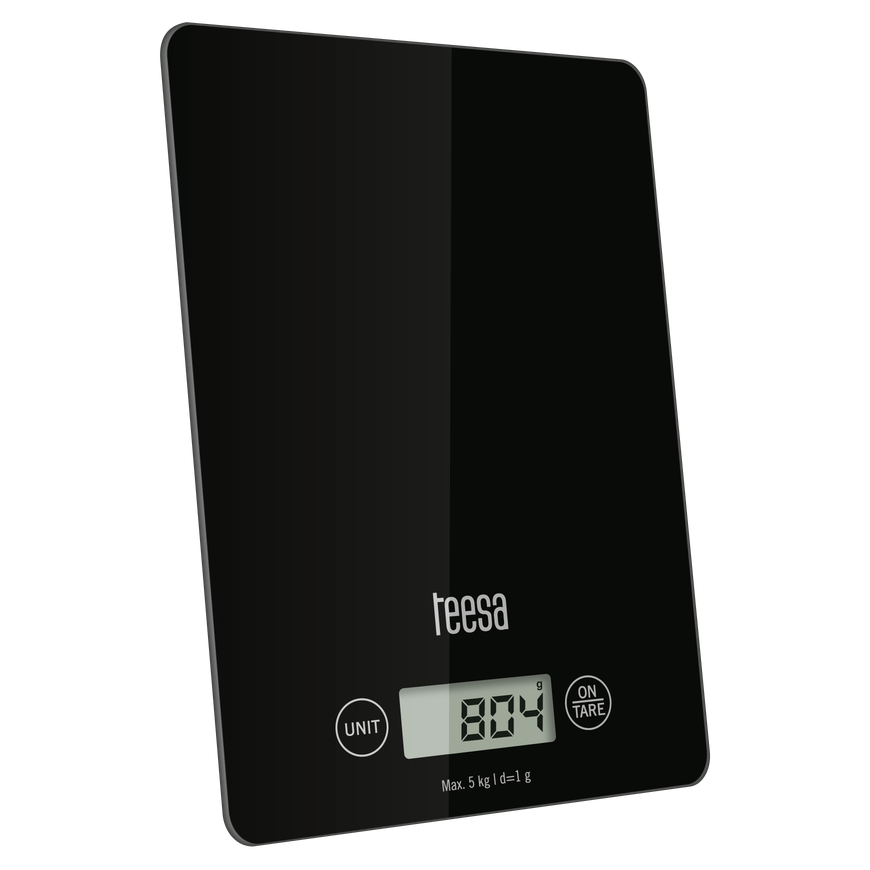 Kitchen scale Teesa Black glass kitchen scale