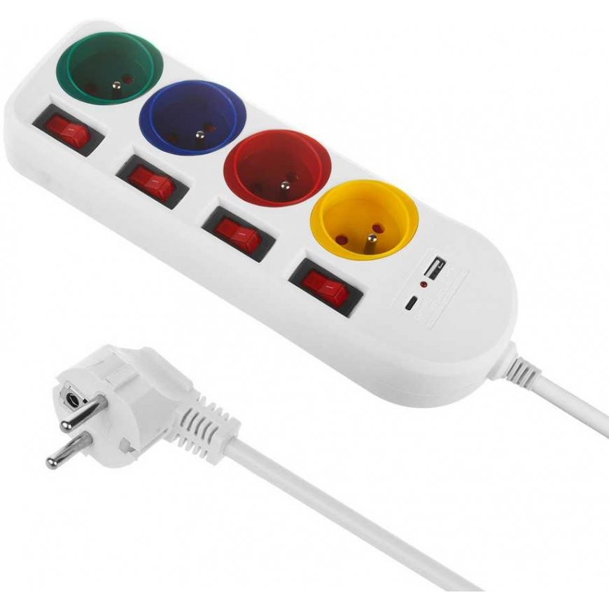 Maclean power strip, extension 4 sockets