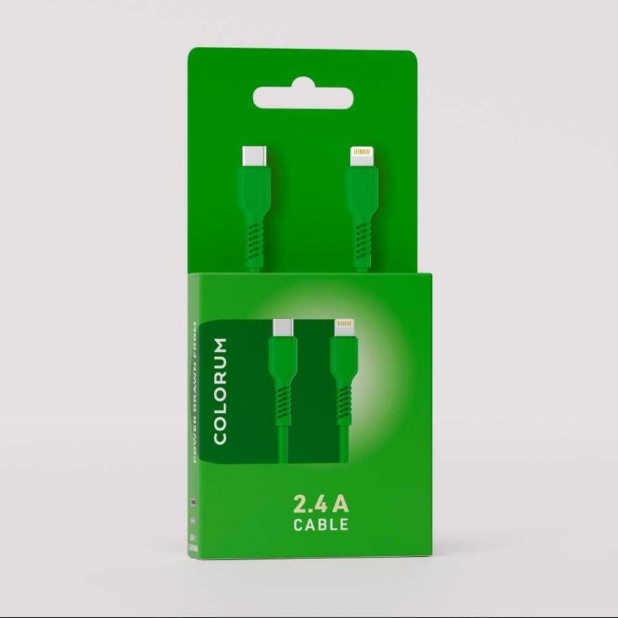 COLORUM kabelis USB-C - Lightning 1,8m 2,4A CK12-CL-04 xGreen – 4