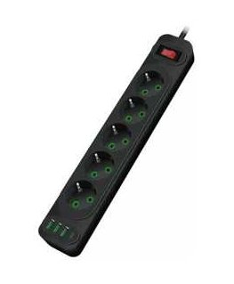 Riff F25U 2m pagarinātājs ar 3 Ligzdām + 3 USB + 1 USB-C