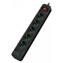 Riff F25U 2m pagarinātājs ar 3 Ligzdām + 3 USB + 1 USB-C Riff F25U 2m pagarinātājs ar 3 Ligzdām + 3 USB + 1 USB-C