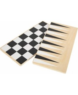 Small Foot Set Wooden Board Games 3in1 Chess Checkers Backgammon Puzzle Game