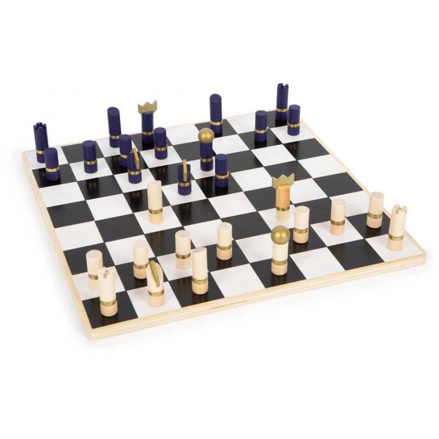Small Foot Rinkinys mediniai stalo žaidimai 3in1 šachmatų šaškės Backgammon Dėlionės žaidimas – 4