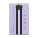 Tellur Power Bank 10000mAh, USB-C + Lightning cables built-in purple