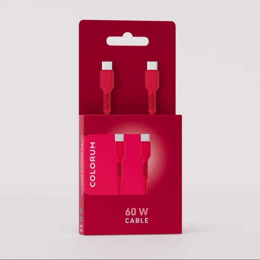 COLORUM kabelis USB-C – USB-C 1,8m 3A CK60-CC-02 xMagenta – 3