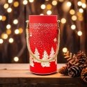 Christmas glass Lantern FCL-10 red-auksinis L Forever Light Christmas glass Lantern FCL-10 red-auksinis L Forever Light