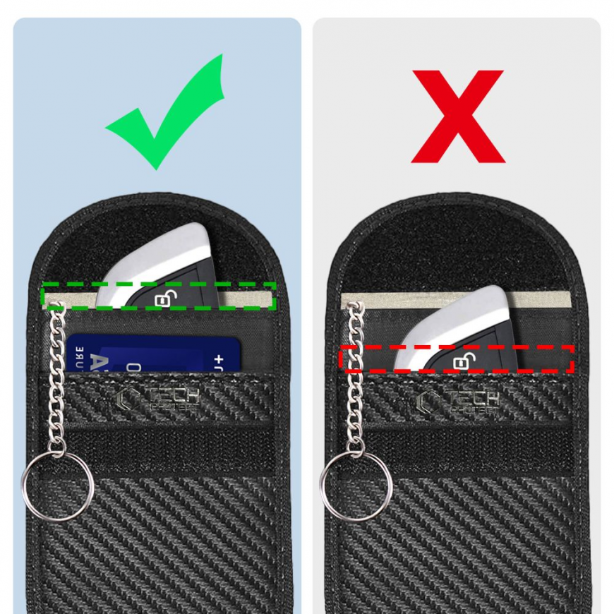 TECH-PROTECT FARAD CAGE KLR100 KEYLESS CASE, RFID SIGNAL BLOCKER, CARBON COLORS – 3